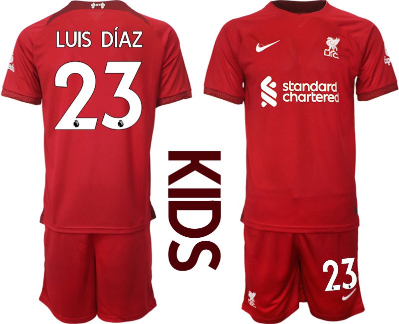 Youth 2022-2023 Club Liverpool home red #23 Soccer Jerseys